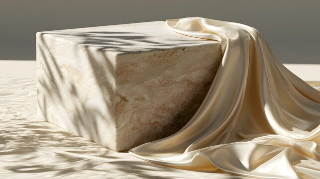 Marble block display with detailed foreground emphasis