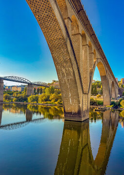 Under the sublime Ponte Rodoviaria da Regua (Regua Road Bridge) Peso da R&eacute;gua, Vila Real, Portugal