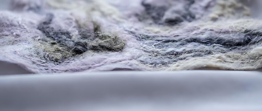 Macro close-up of dust and particles accumulating on a smooth surface, showing detailed texture and fine debris for cleaning, hygiene, and household maintenance concepts.