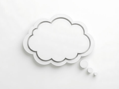 3d render of a thought bubble isolated on white background