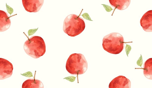Cute apple fruits pattern background
