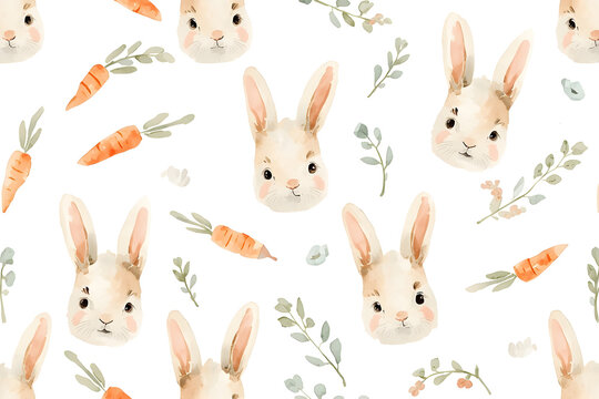 Cute rabbit pattern background 
