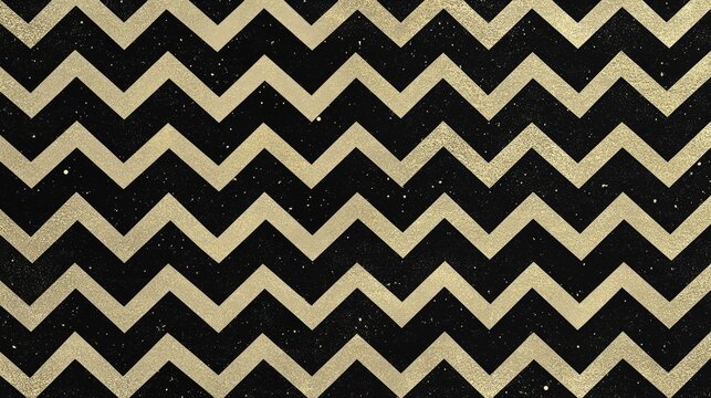 Abstract geometric zigzag pattern featuring gold and black lines for elegant backdrop design
