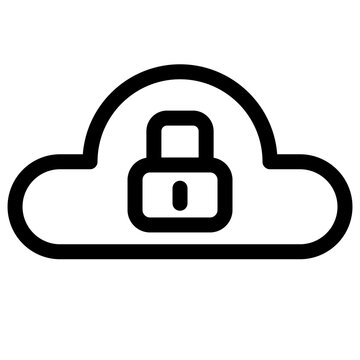 This icon symbolizes secure cloud storage- perfect for illustrating data protection- privacy- and cybersecurity in cloud computing applications. It's ideal for websites- apps- and presentations.