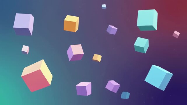 colorful geometric shapes animation transition sequence