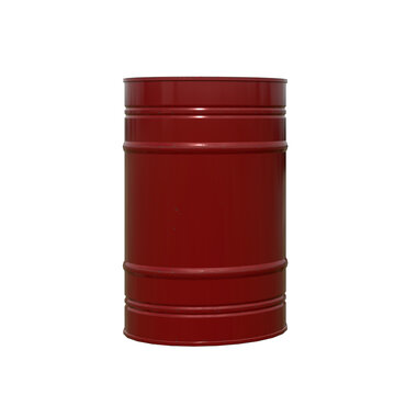 Isolated  red metallic barrel on transparent background