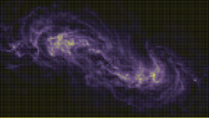 Abstract nebula cloud formation with yellow and purple colors science. © RoseMerry