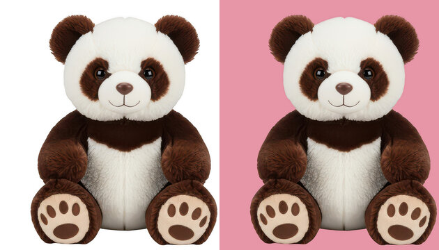 Cute panda bear sitting and looking straight ahead isolated on transparent background png