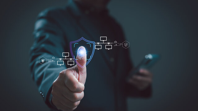 Fingerprint scan biometric security and network protection