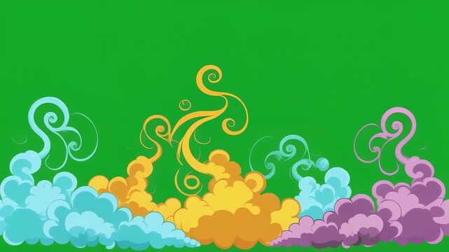 Colorful animated fish swimming in ocean currents