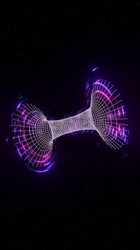 3D Time Portal Tunnel, A Sci-Fi Journey Through Past, Present, and Future. Full HD. 4K