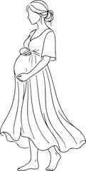 Fototapeta premium Pregnant woman vector illustration