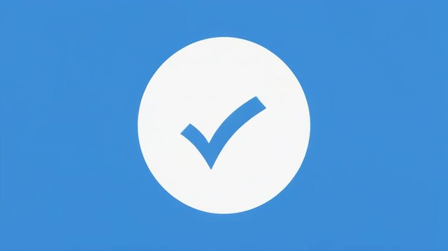 Clean checkmark icons appearing on blue background with black contrast segments