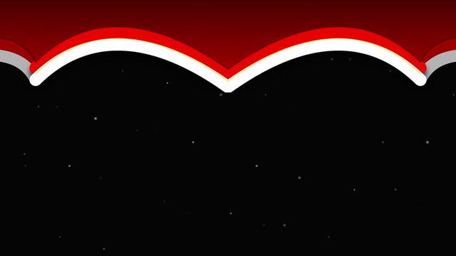 Red theater curtains scrolling sideways in a seamless loop animation on a black starry night background for a vintage presentation intro or show business concept