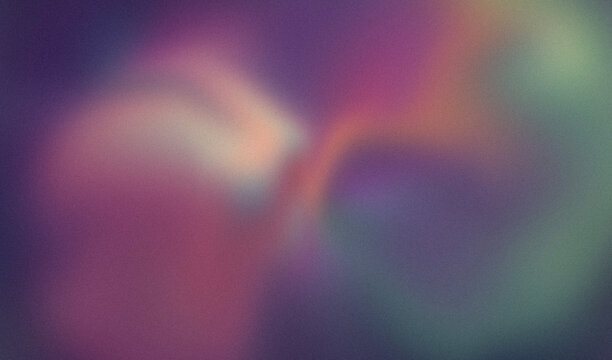 Abstract moody aura gradient background with deep plum and sage green fluid mesh waves and retro grainy noise texture