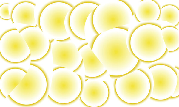 Abstract pattern with overlapping yellow and green circles on a bright light background Vector, illustration