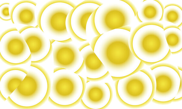 Abstract background with many overlapping yellow and white circles and round shapes Vector, illustration