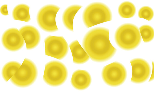 Abstract yellow circles and curved shapes pattern on a bright artistic background Vector, illustration