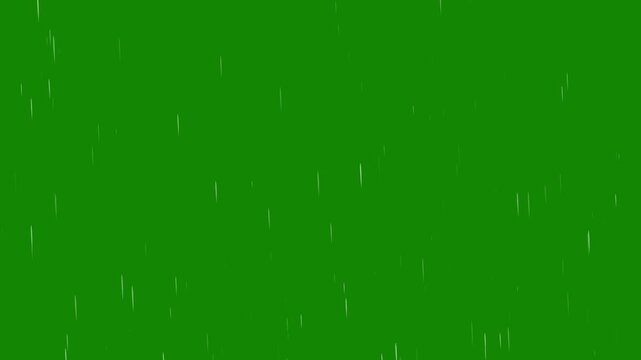 Heavy rain with wind closeup raindrops splashing practical against green screen background. Falling Strong raindrops footage 4k videos, rainy day effect seamlessly loopable footage.