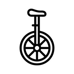 Simple Outline Line Art Icon of a Unicycle for Circus and Entertainment Concepts © Ali Aminudin