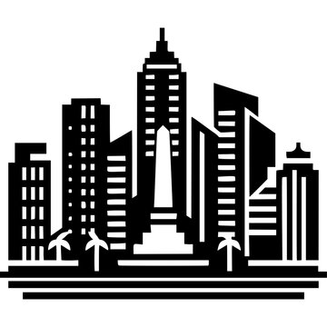Manila Skyline Icon Vector