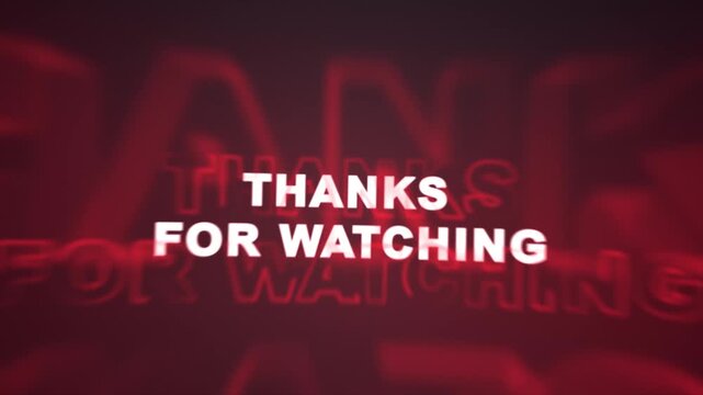 4k ultra HD cinematic youtube outro end screen animation. thanks for watching animation, 3d render, brand your channel with stylish presentation. 