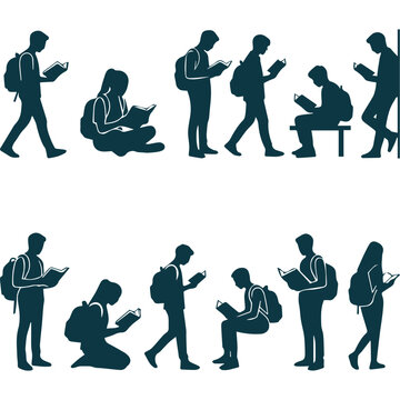 Walking People Evolution Sequence Illustration