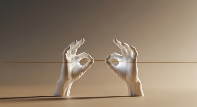 Hands reaching for each other connection.