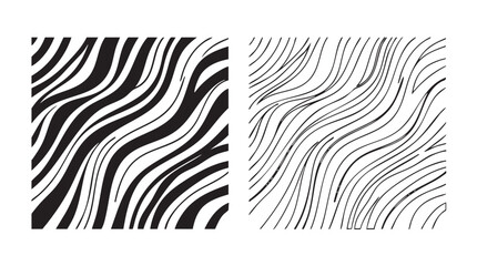 Obraz premium silhouette witn line art vector icon with minimalist striped wave pattern design
