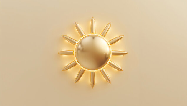 太陽アイコンをテーマにした夏のミニマル素材