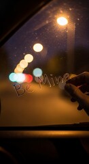 Obraz premium Blurred city night street lights view.