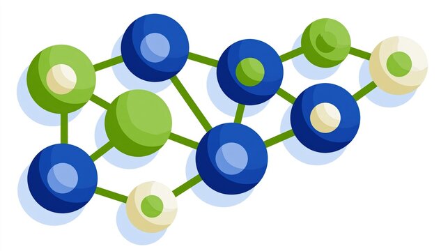 Business relationship map with rounded team clusters and curved connecting paths
