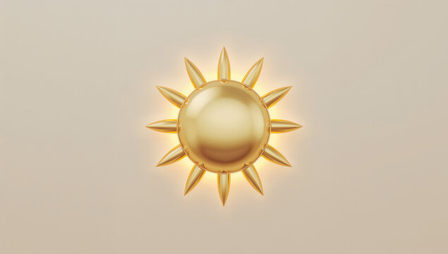 太陽アイコンをテーマにした夏の淡い配色素材