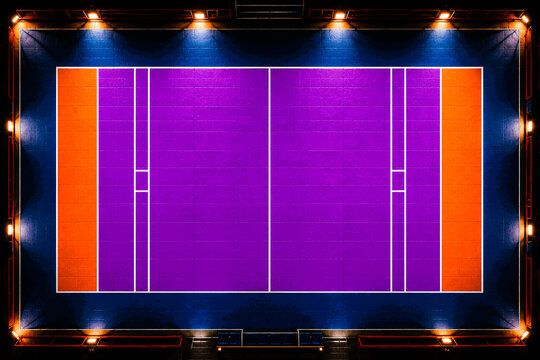 Modern Blue Professional Kabaddi Court Background with Dramatic Stadium Lighting | Kabaddi Court Top-Down Sports Arena Wallpaper