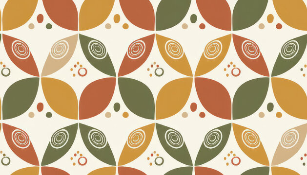 Abstract geometric pattern with organic shapes and dots 3.