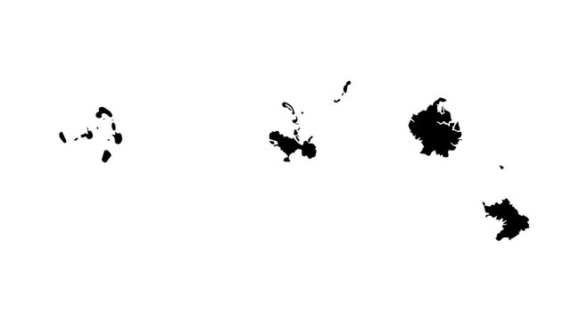 Micronesia map silhouette isolated on white background