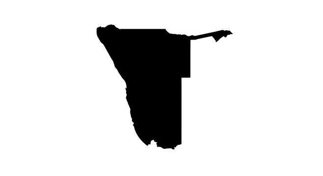 Namibia map silhouette isolated on white background