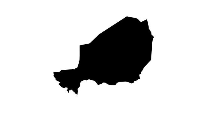 Niger map silhouette isolated on white background