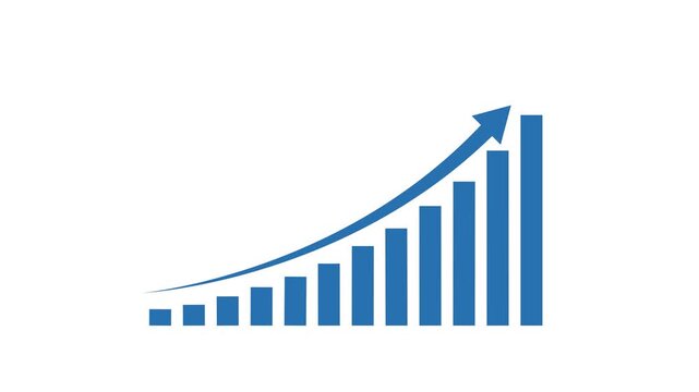 Business growth concept in graph chart showing marketing sales profit increasing to future target . growing business concept. Clean Hi-tech style technology chart, 4k up graph animation video, quality