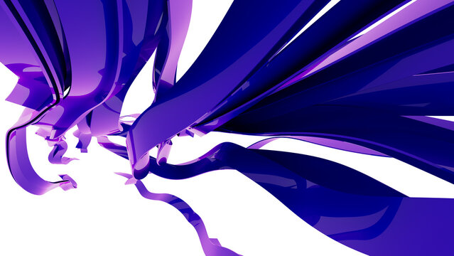 Floating ribbons light and shadows. Smooth futuristic motion creates a deep atmospheric abstraction. Can be used as a texture or background for design projects, scenes, etc. 