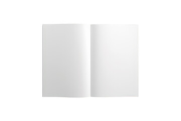 Fototapeta premium Blank open booklet or brochure template with clean white pages for custom design presentation