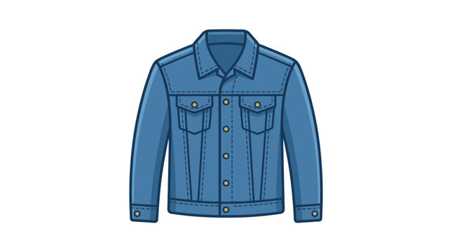 Classic blue denim jacket on a white background.