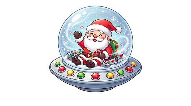 Sci-Fi Santa Claus Christmas Clipart
