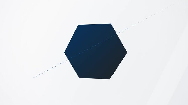 Dark blue 3D hexagon on white background