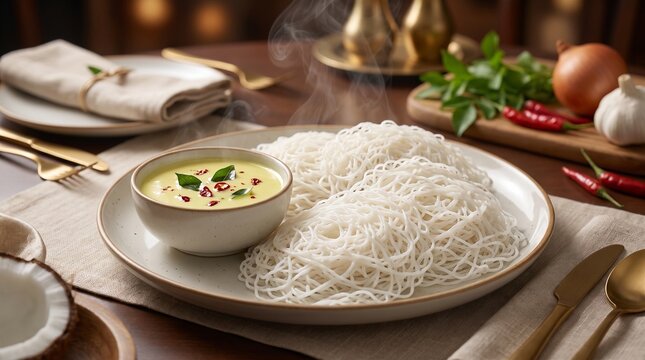 Sri Lankan Idiyappam Kiri Hodi