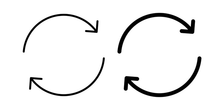 Synchronization Icon represents data syncing, system updates, and workflow integration with an editable outline vector illustration.