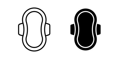 Sanitary Pad Icon represents menstrual hygiene, feminine care, and personal health with an editable outline vector illustration. © Charles