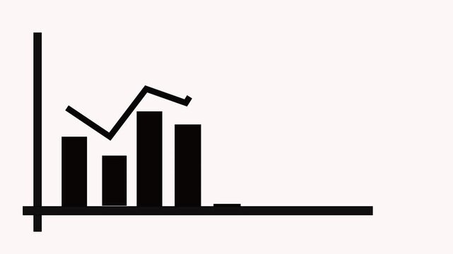Animated business data visualization with bar chart and line graph showing growth