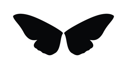 Butterfly Shape In Black Silhouette Against White Background insect lepidoptera © vect roy
