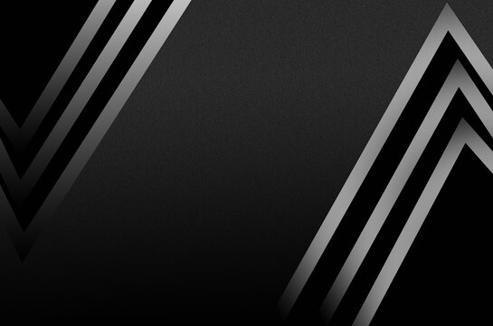 Dark abstract background with silver metallic chevron lines